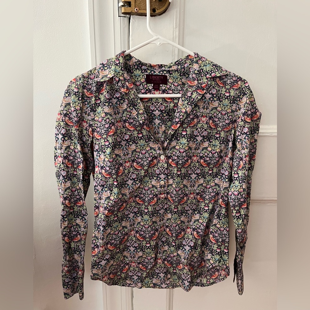 J Crew Liberty William Morris Floral Women's Button Down Top